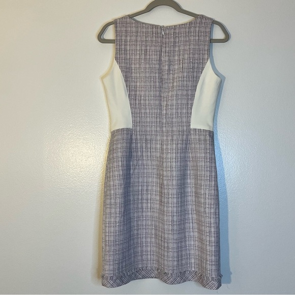 WHBM | Petite Tweed A-line mini dress Colorblock Women’s size 6 career fringe - Picture 5 of 8